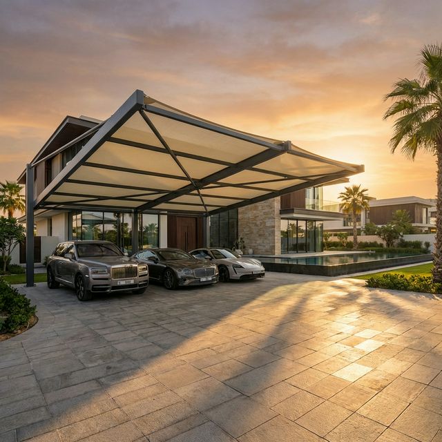 Luxury Villa Parking Shade Dubai